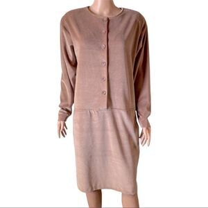 NWT Gertrude Davenport Vintage Velour LS Dress MEDIUM